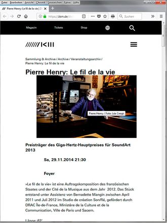 Pierre Henry: „Le fil de la vie“. Prolog–Gedicht